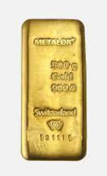 Metalor Gold Bullion Bars 500g